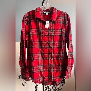 Old Navy Red Plaid Flannel Shirt | NWT